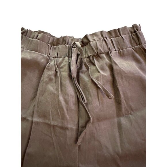 SHEIN Brown 100% Cotton High Waist Shorts Elastic Ruffle Waist Size Small - Picture 5 of 13